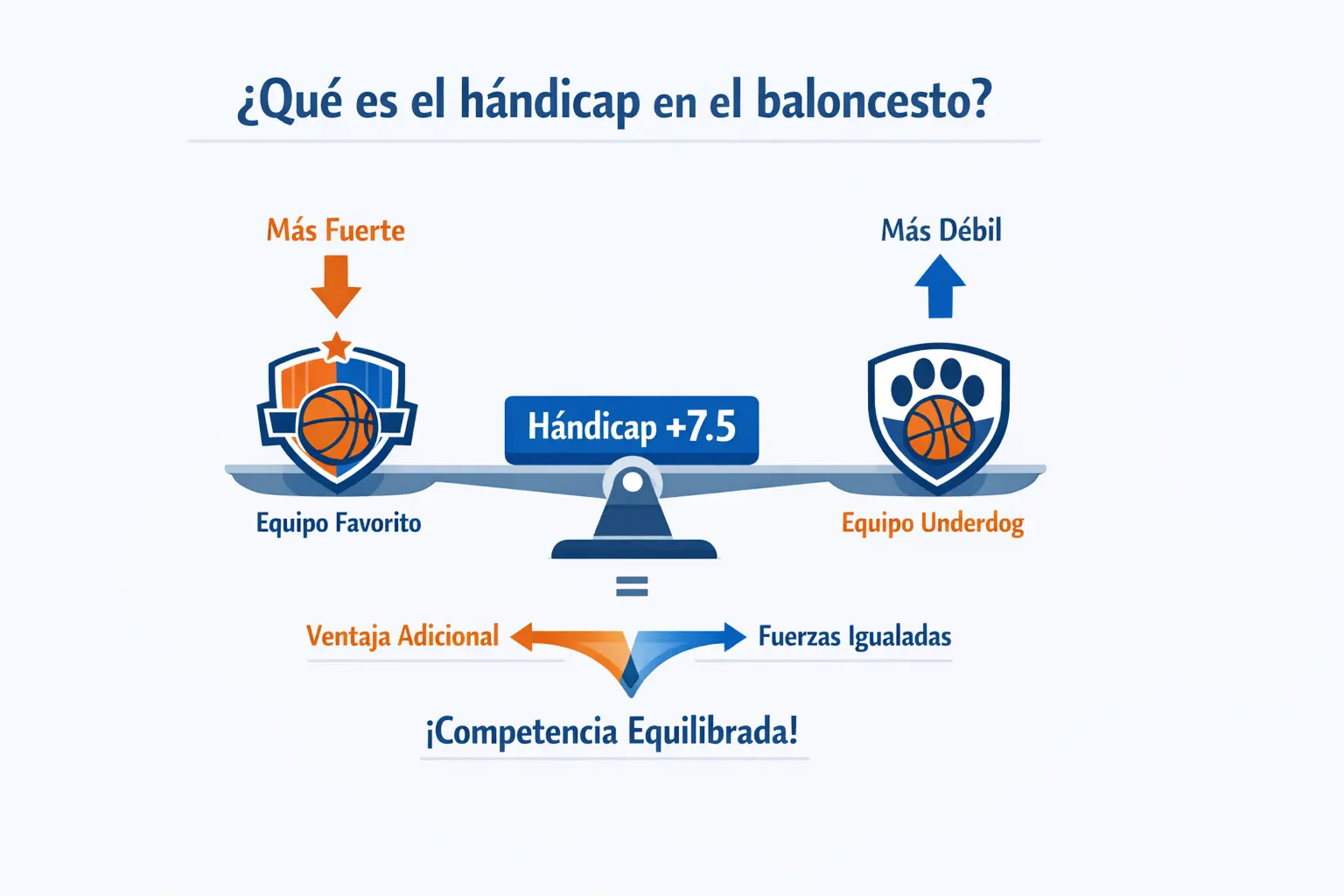 Visualización explicativa del concepto de hándicap en apuestas
